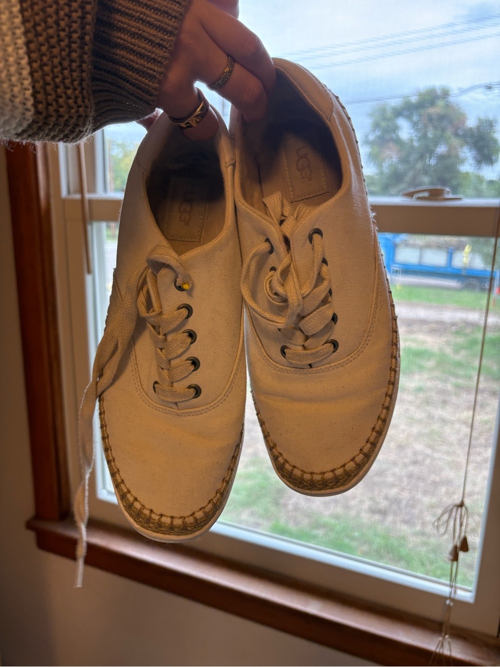 UGG Men’s Canvas Sneakers in Off-White